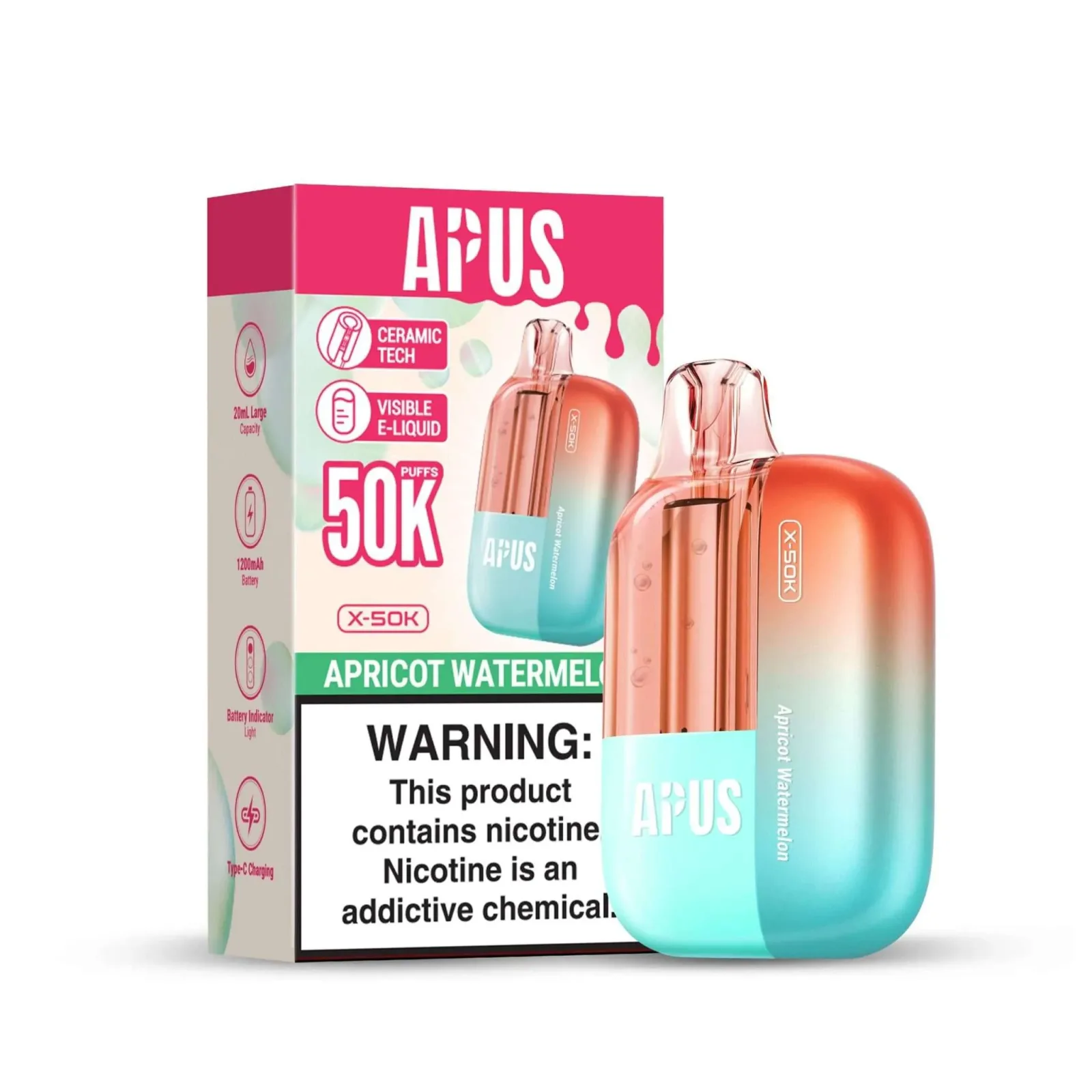 APUS X-50K Disposable Device – 50,000 Puffs - Image 2