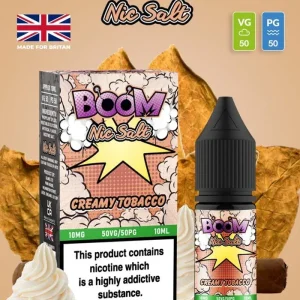 Creamy Tobacco Boom Nic Salt E Liquid 10ml | 10mg & 20mg | 50/50 VG/PG