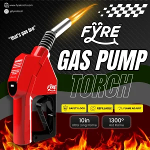 Gas Pump Shaped Torch Refillable and Adjustable Flame