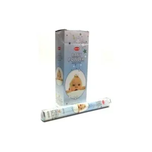 HEM Baby Powder 9″ Incense Sticks – Hex Box (20g)