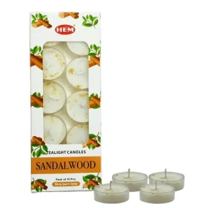 HEM - Sandalwood Tea Light Candles (10/Pack)