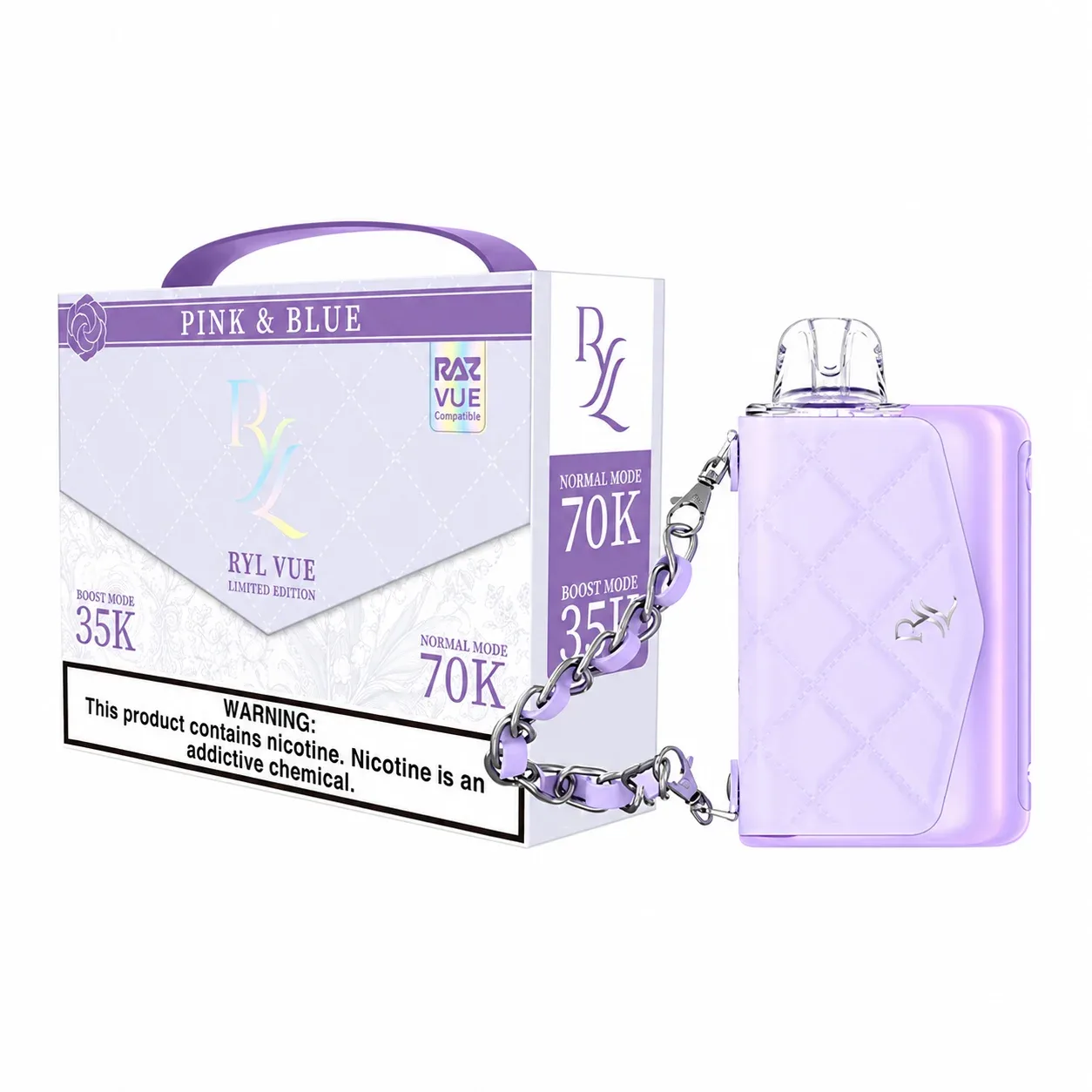 Pink & Blue - RAZ x RYL Vue 70k Disposable Vape Kit