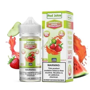 Pod Juice Freebase Nicotine - Strawberry Apple Watermelon