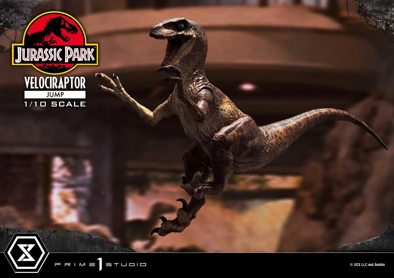 Prime 1 Studio Jurassic Park Velociraptor Jump Collectible Figure