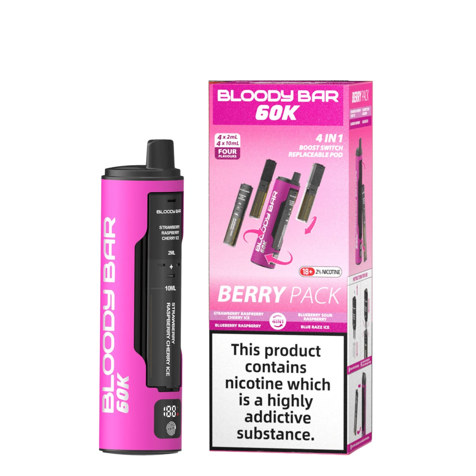 20mg Bloody Bar 60k Prefilled Vape Kit - Image 2