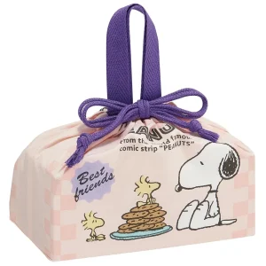 Skater Children's Lunch Box Drawstring Bag Snoopy 80s Cafe Japan Made
