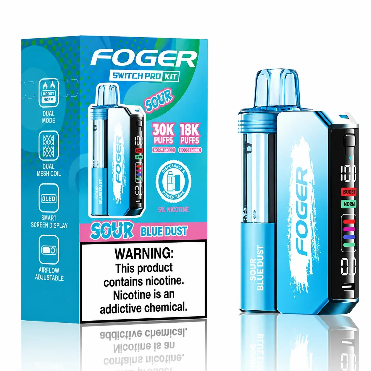 Sour Blue Dust - Foger Switch Pro 30K Disposable Kit
