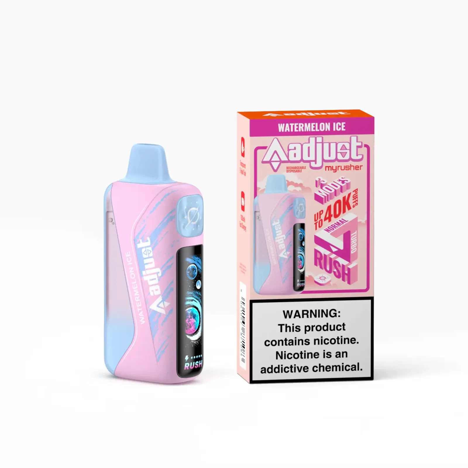 Watermelon Ice - Adjust Myrusher 40k Disposable Vape